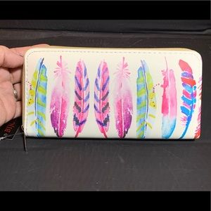 Feather Boho Style Wallet - NWT - Long